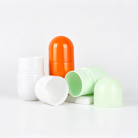 Pot en plastique brillant en forme de capsule en PET, couleur personnalisée, qualité alimentaire, pour l'emballage de comprimés et pilules de santé