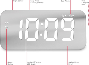Đồng hồ báo thức <span class=keywords><strong>Timex</strong></span> với bộ sạc USB (5W) và màn hình lớn, đồng hồ báo thức kỹ thuật số - Product Image 2