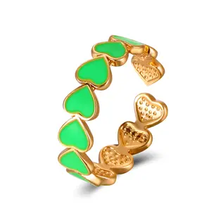Sun Flower Heart Butterfly Ring Colourful Digital Alloy Gold Plated Rings For Women Girl