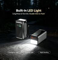 Chargeur portable 20000mAh avec écran couleur TFT ABS, affichage numérique, lumière LED, sangle de suspension, Type-C 65W pour utilisation en extérieur