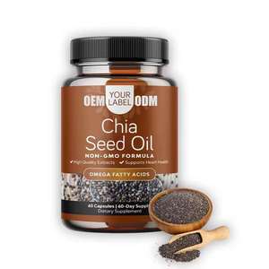 كبسولات زيت بذور الشيا العضوية الغنية بالمغذيات الصحية للبالغين، منتجات تجميل ونمو الشعر - Product Image 1