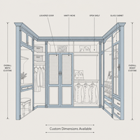 Armoire de chambre à coucher moderne en bois avec tiroirs et miroir, armoire de rangement à 4 portes, meubles de chambre à coucher pour la maison et l'hôtel