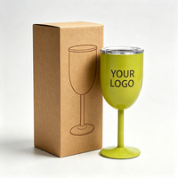 Gobelet à vin isotherme promotionnel de 10 oz en acier inoxydable 304, écologique, durable et portable, avec logo personnalisé gravé au laser