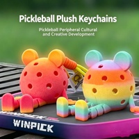 Porte-clés amusant en forme de poupée de pickleball, cœur en nid d'abeille, accessoire portable pour sac à dos, divertissement pour enfants, cadeau souvenir sportif créatif