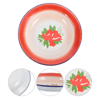3pcs Plat alimentaire jetable de luxe vintage en métal émaillé Plateau de service à pizza Contenants à salade Plateau de fruits pour le camping 100pcs