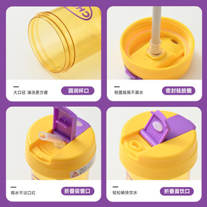 Cherish Kids Sippy Cup With Straw And Direct Drink Lid Portable Water Bottle For School And Outdoor Use - Product Image 4