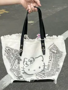 Vente en gros de sac cabas en coton imprimé avec logo personnalisé sac à provisions en toile écologique avec deux sangles taille XL XXL avec broderie