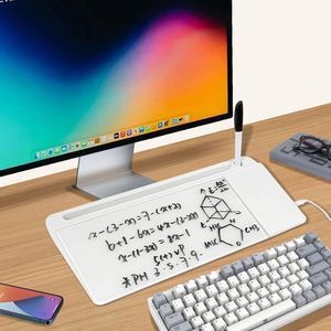 Desktop Whiteboard Dry Erase Glass Board Keyboard Wireless <b>Charger</b> Storage Notes Whiteboard for Office - Product Image 1