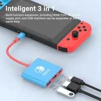 Hub USB 3-in-1 Portabel HD 4k USB 3.0 Docking Station dengan Gaming Switch untuk Nintendo Switch TYPE-C Hub untuk Pelancong