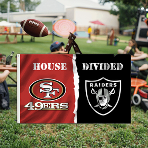 Bandera Personalizada Rectangular de 3x5 pies con Diseño de Casa Dividida, Entrega Rápida, Impresión Digital, Poliéster Impermeable, Asta de Aluminio Plegable - Product Image 3