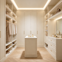 Armoire dressing moderne sur mesure avec étagères, coiffeuse et miroir, écologique et personnalisable pour chambre parentale