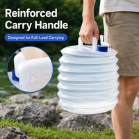Indispensable pour le camping : Bidon d'eau pliable 10L avec robinet intégré, sans BPA, écologique, léger et portable, se plie à plat, vide