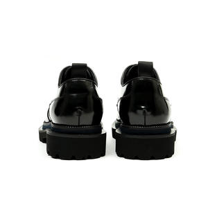 Chaussures en cuir pour hommes 2026 à semelle épaisse, doublure en cuir de vachette, semelle rehaussante à trois couches, style brogue britannique brillant, décontractées et habillées - Product Image 4