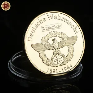도매 3D 금 짜개진 조각 금속 로고 오래된 동전 제조자 주문 Deutsche Wehrmacht 기념품 도전 동전