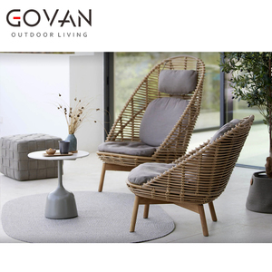 <span class=keywords><strong>Fauteuil</strong></span> d'extérieur moderne à dossier bas en teck massif avec <span class=keywords><strong>coussin</strong></span> pour patio, balcon, jardin, salon - Product Image 6