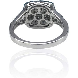 925 Sterling Silver Round Diamond Square <b>Dome</b> Cluster <b>Ring</b> 1.17 Cttw Women's Engagement Jewelry - Product Image 4