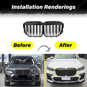 Grille d'admission d'air avant StarNav pour X7 G07 2019 2020 2021 2022, simple/double ligne, pour radiateur de voiture, style course, extérieur - Product Image 6
