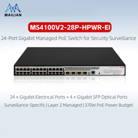 Switch PoE+ Gigabit Serie H3C MS4100V2-EI, Administrado por Web, con SNMP, QoS, Protección ARP, Dual Stack, IPv6, para Redes de Seguridad Empresariales