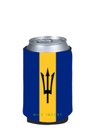 Manchon isolant réutilisable en néoprène avec drapeau de la Barbade, idéal pour canettes de bière ou de cola glacé, et pour boissons froides
