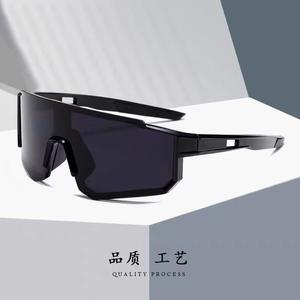 Lunettes de sport pour enfants, monture noire, lentille de 1 mm, antidérapantes, bleues, protection pour le cyclisme, utilisation en extérieur - Product Image 5