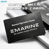 Cartes de visite professionnelles en métal sablé noir mat de 0,5 mm, gravées au laser fibre, pour une identité technologique professionnelle (vente en gros)