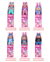 Poussette de Poupée en Métal Rose avec Poupée de 32 cm pour Filles, Jeu de Rôle, Jeu d'Imitation de Parentalité, Activités Intérieures et Extérieures