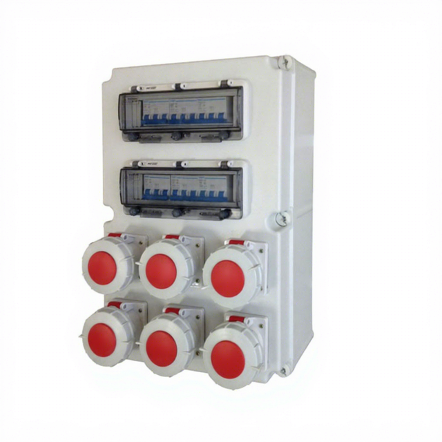 European Wall Mounted Industrial Plug Socket Box Aluminum Plastic IP67 Waterproof Panel Distribution Board