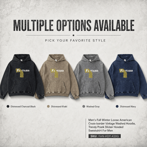 420G Heavyweight Cotton Hoodie <b>Men</b> Vintage Washed Oversized Streetwear <b>Pullover</b> Cracked Graphic Print Custom OEM Supplier - Product Image 3