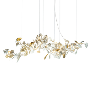 Lampu Gantung Mewah Keramik Daun Ginkgo Motif Bunga untuk Hotel, Villa, Ruang Tamu, Ruang Makan - Product Image 6