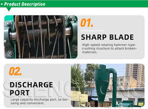 Moinho de Martelo Triturador de Palha de Milho e Talos com Ciclone Acionado por Motor Elétrico para Produção de Serragem de Madeira - Product Image 2