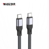 WISESIR kabel pengisi daya Cepat tipe c, kabel PD 60W C ke C Premium 3.0 USB Tipe C 20V 3A untuk iphone 17 16 iPad