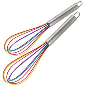Fouet en acier inoxydable et silicone avec surface antiadhésive résistante à la chaleur pour mélanger les œufs, outil de cuisine, batteur - Product Image 1