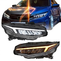 Nouveaux phares LED 12V pour Honda Civic 2016-2021, mise à niveau avec clignotants dynamiques style aile de dragon