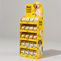 Présentoir personnalisé pour animalerie de supermarché, présentoir en carton pour aliments pour animaux de compagnie, collier pour chien, présentoir en carton pour aliments pour chiens