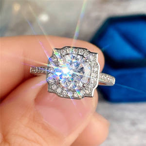 Anello Vintage F1175 con Diamante Taglio Brillante Rotondo per Donna, Anello di Fidanzamento Naturale con Montatura in Oro Bianco 14K - Product Image 5