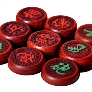 Jeu <span class=keywords><strong>d</strong></span>'<span class=keywords><strong>échec</strong></span>s chinois en bois de rose rouge, emballage en bois massif, comprenant des pièces <span class=keywords><strong>d</strong></span>'<span class=keywords><strong>échec</strong></span>s individuelles et un plateau, origine Zhejiang Li Water - Product Image 1