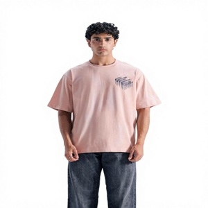 Camiseta de algodón extragrande para hombre Otr, cómoda, 320g, manga corta, cuello redondo, corte regular, tejido jersey - Product Image 2
