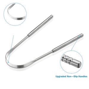 Juego de Limpiadores de Lengua en Forma de U con Logotipo Láser Personalizado al por Mayor, 3 Piezas de Acero Inoxidable con Estuche - Product Image 3