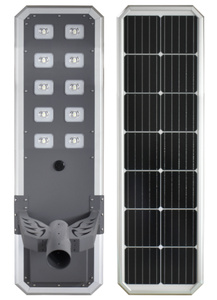 Lampadaire solaire LED extérieur intégré en aluminium 400W, IP65, émission blanche, angle de faisceau 80°, garantie 3 ans, télécommande - Product Image 3