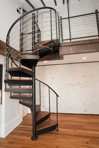 सीबीएममार्ट अनुकूलित डिजाइन आधुनिक ग्लास रेलिंग होम सीढ़ी सर्पिल सीढ़ियाँ