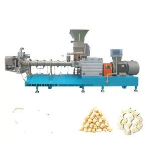 Double Screw Extruder Textured Soya Chunks Making Machines Vegetarian Meat Soya Nugget Processing Line