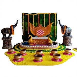 South Indian Weddings Pithi Ceremony Decoration <b>Props</b> Modern Detachable South Mangal Snanam Decor Indoor Haldi Decoration USA - Product Image 1
