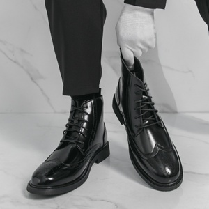 Bottes Homme Grande Taille 46 Mi-Mollet à Bout Pointu en PU avec Semelle Extérieure en Caoutchouc, Nouvelle Collection Automne, Style Britannique, pour le Commerce Transfrontalier - Product Image 3