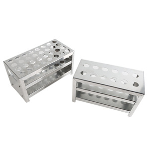 Estante para tubos de ensayo de aleación de aluminio, estante para tubos colorimétricos de 12 y 32 pozos, estante para tubos de centrífuga, para enseñanza en laboratorios químicos - Product Image 1