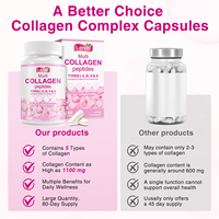 Complément alimentaire Lenm pour cheveux et ongles, capsules multi-collagène pour femmes, pour une peau saine, complexe multi-collagène bovin hydrolysé