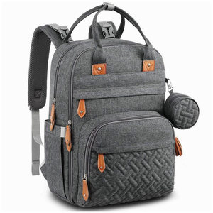BESTWILL ensemble de <span class=keywords><strong>sac</strong></span> à dos à couches imperméables haute capacité Logo imprimé fourre-tout maman utilisation en plein air en gros <span class=keywords><strong>sac</strong></span> à couches <span class=keywords><strong>fonctionnel</strong></span> momie - Product Image 3