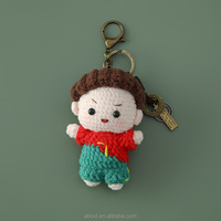 Handgefertigter Häkel-Fußballspieler-Anhänger, Niedliche Fußball-Puppe, Gestrickte Sportfigur, Taschenanhänger, Fan-Geschenk, Dekorative Objekte