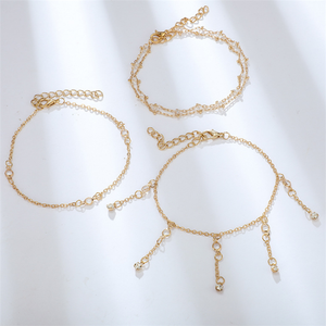 Trendz cheap gold custom ankle bracelet set for woman - Product Image 2
