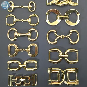 Boucle de chaîne d'artisanat de quincaillerie en gros d'usine Boucles de chaussure de mors de cheval en métal doré