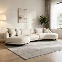 Ensemble de canapé-lit moderne en cuir véritable de haute qualité, écologique, durable, forme carrée, rembourré en éponge, pour appartement de luxe, réception, salon